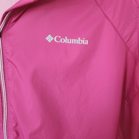 Columbia Rose Pink Full Zip Hooded Windbreaker XL - Picture 7 of 10